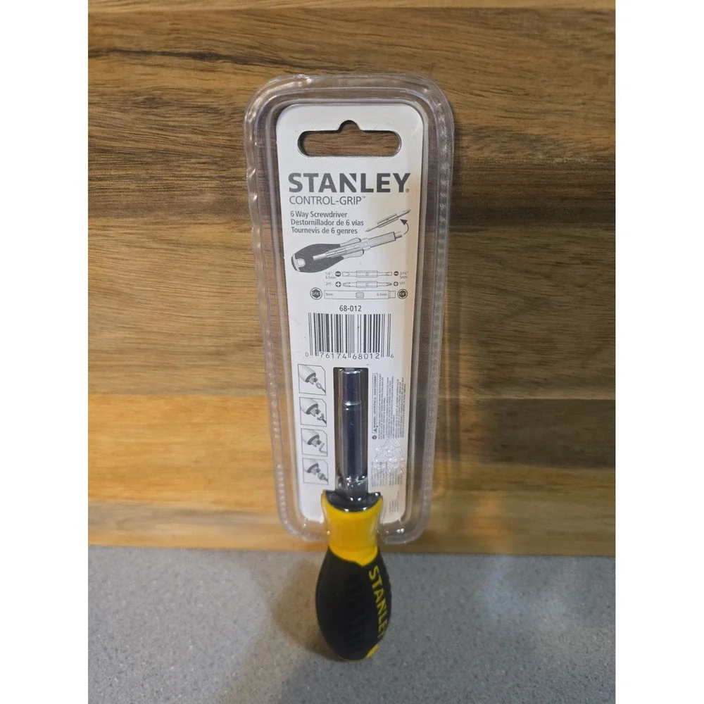 Stanley 6 way screwdriver: 2 slot-head; 2 Phillips; 2 nut drivers, 68-012 - NEW